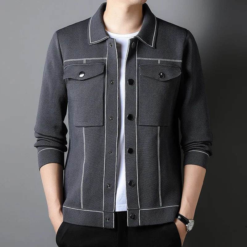 Henry - Denim knitted cardigan