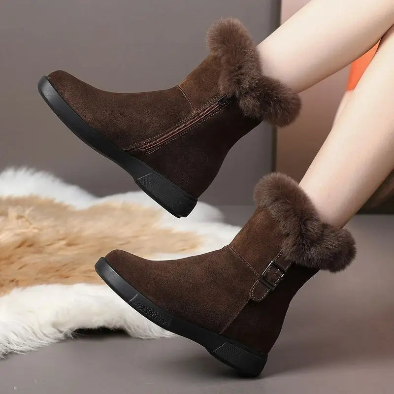 Claire - Fur Suede Snow Boots