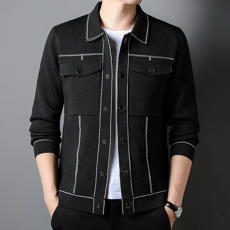 Henry - Denim knitted cardigan