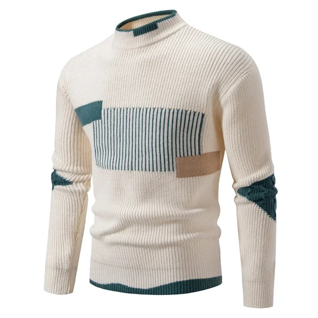 Prisma™ -  Modern Geometric Mock Neck Sweater