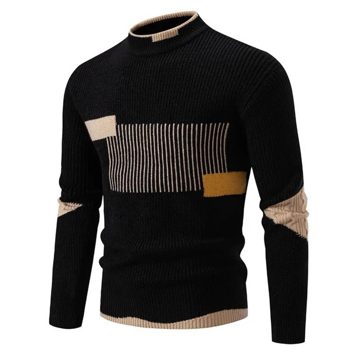 Prisma™ -  Modern Geometric Mock Neck Sweater