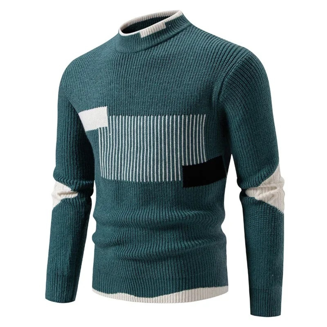 Prisma™ -  Modern Geometric Mock Neck Sweater